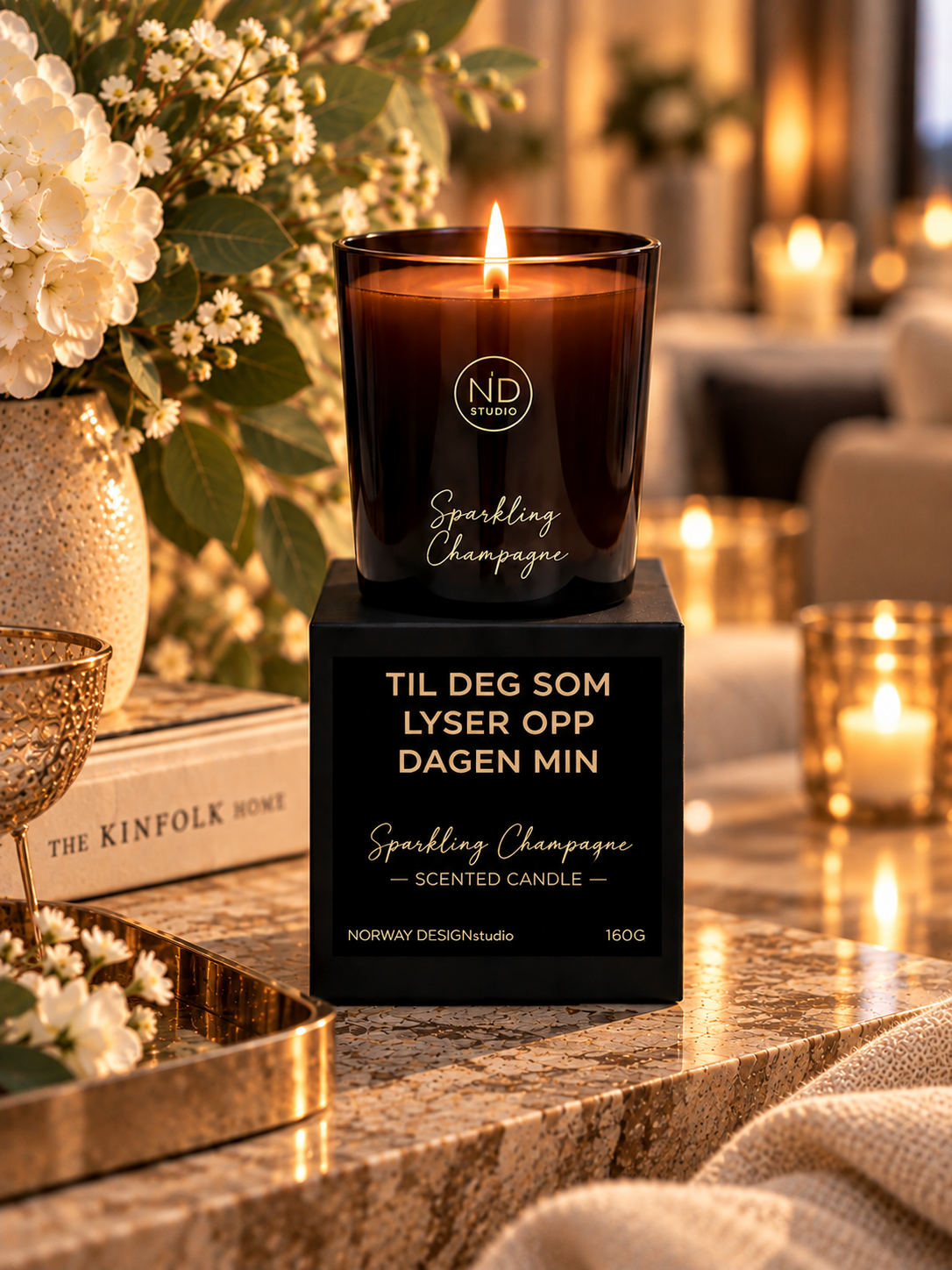 Duftlys – Til deg som lyser opp dagen min – Sparkling Champagne