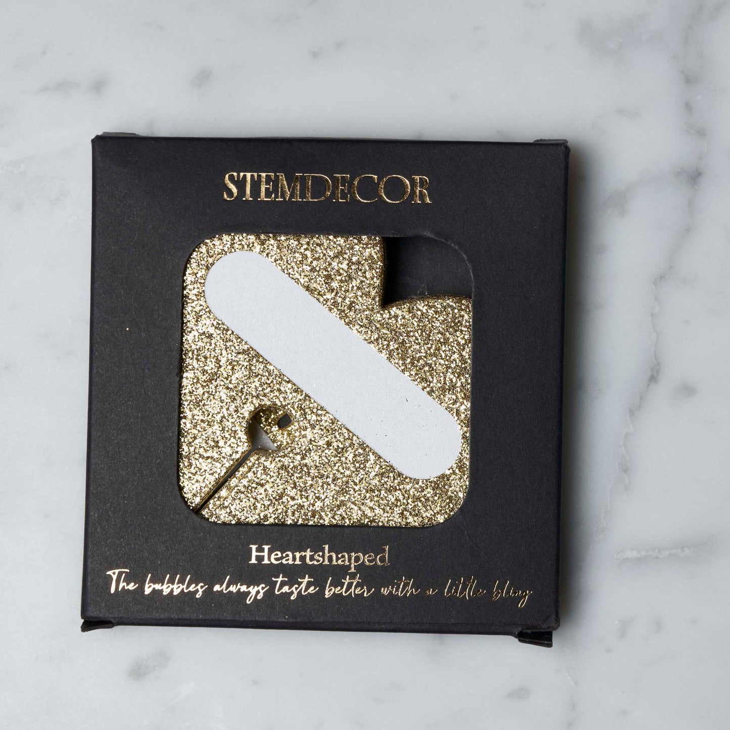 Stettdekor gull glitter hjerte "Bordkort"