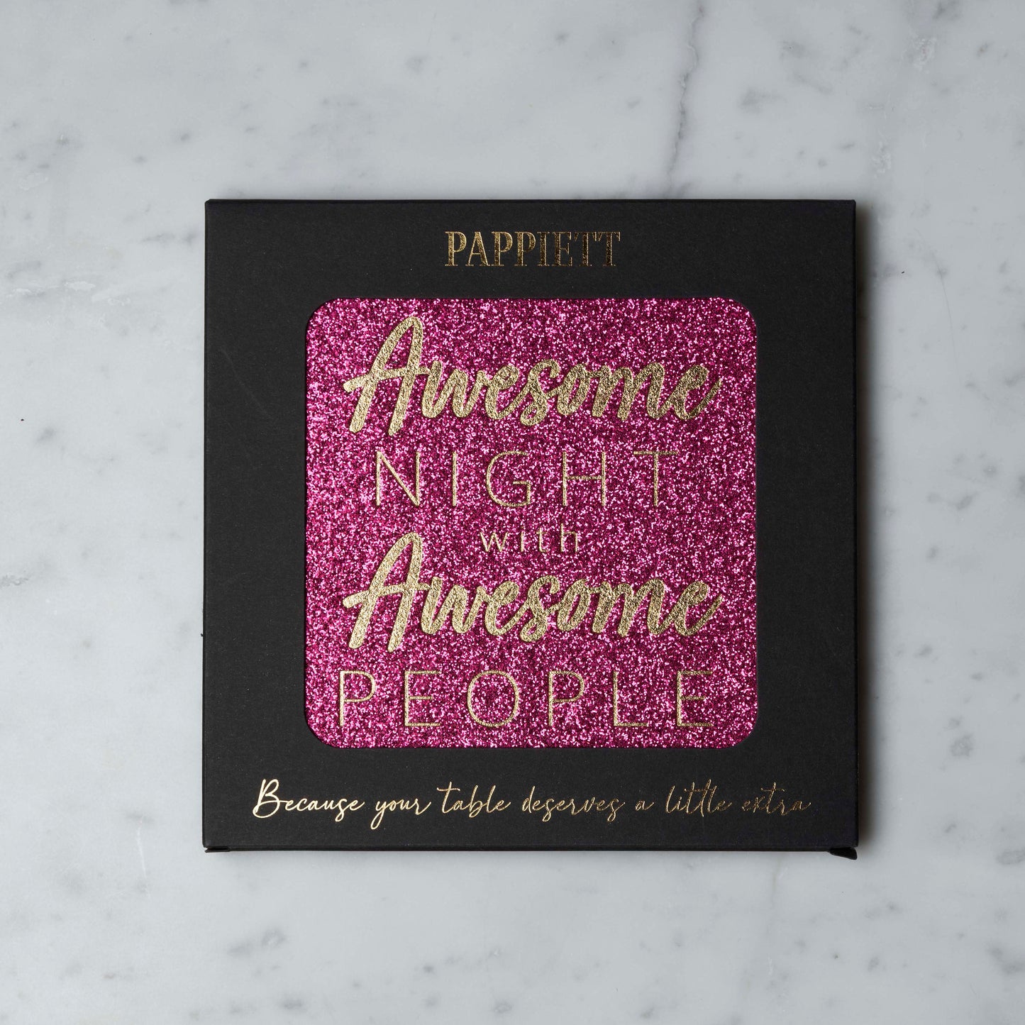 Pappiett Rosa glitter "Awesome night."