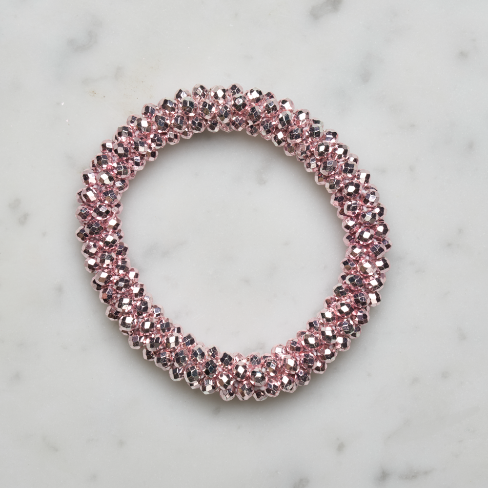 Glitter Hårstrikk - Rosa