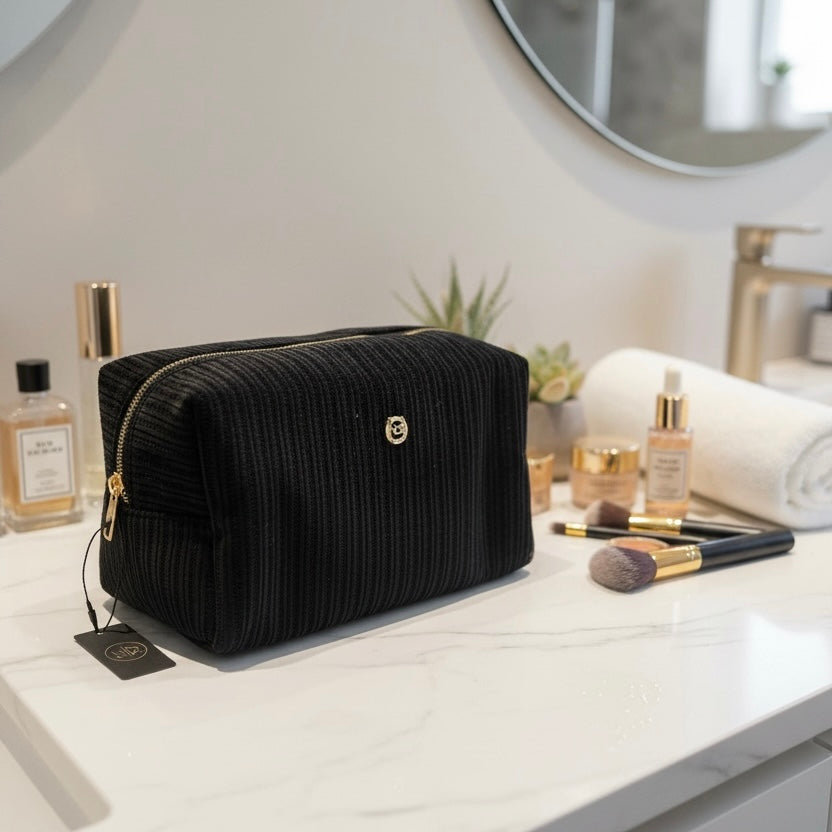 Make-up bag Cordfløyel - Sort