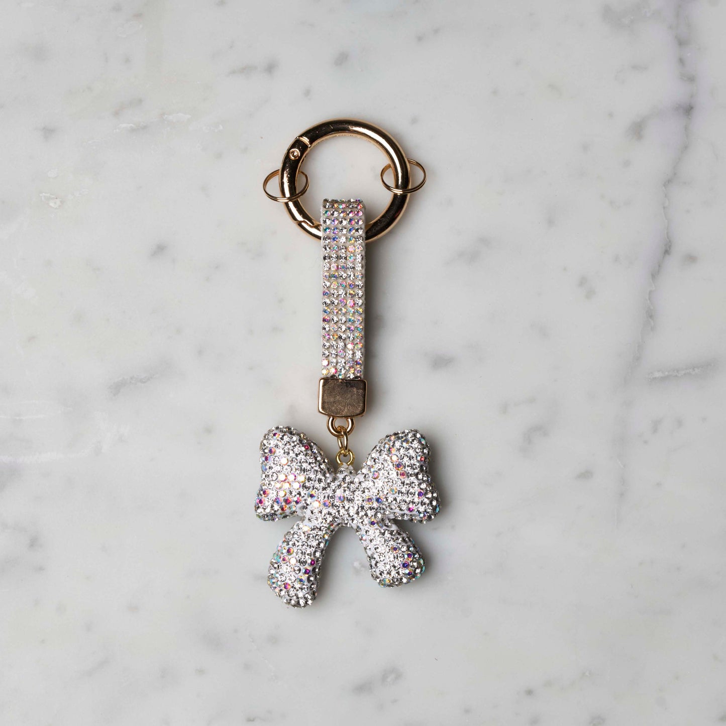 Veskepynt - Glittersløyfe- sølv