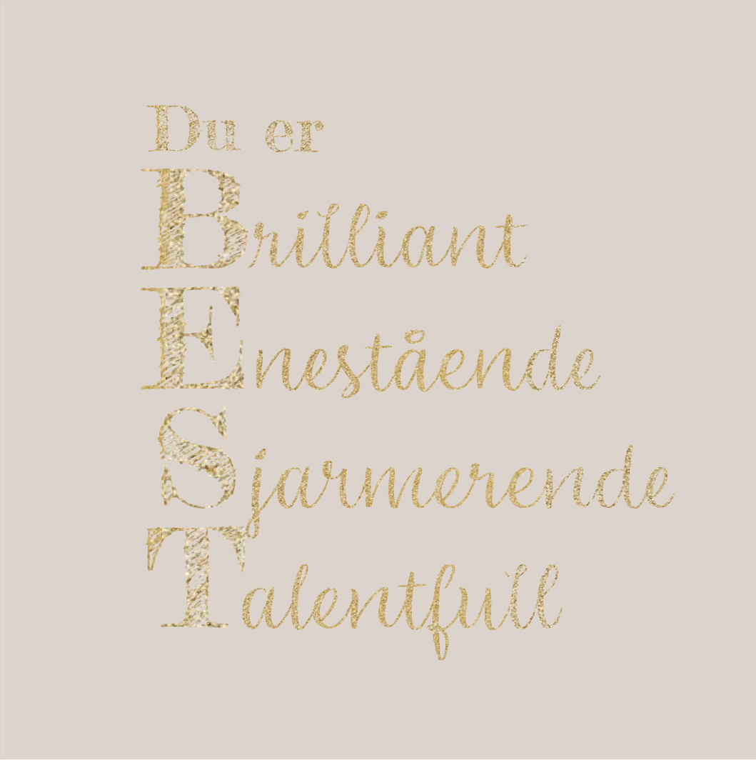 Gratulasjonskort "Du er best"