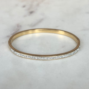 Bangle, ovalt armbånd - Glitter, gull