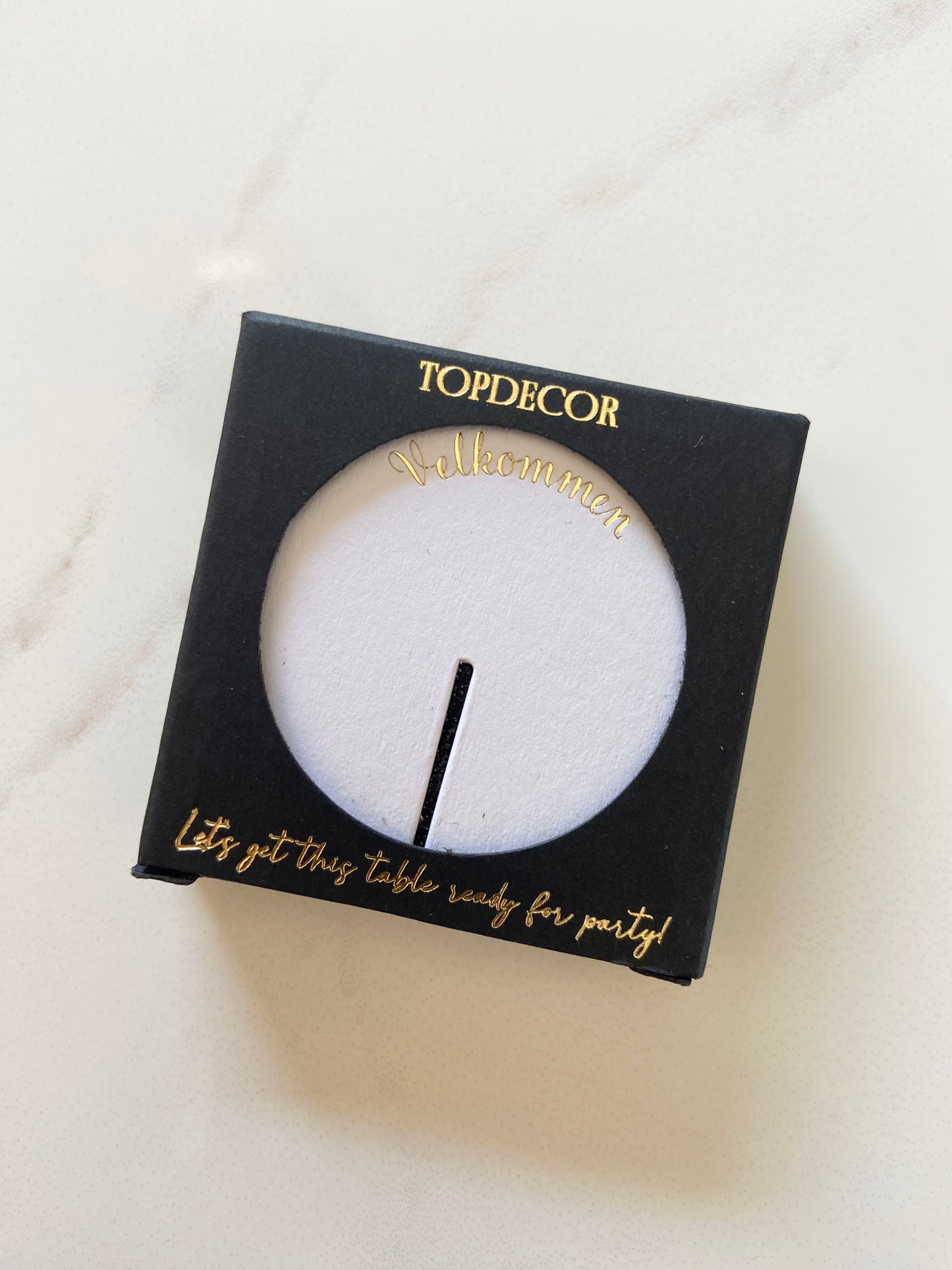 Toppdekor Hvit "Velkommen"