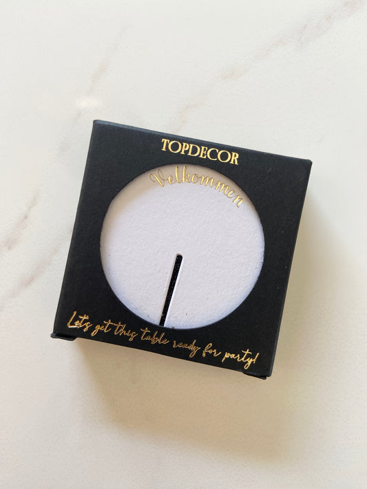 Toppdekor Hvit "Velkommen"