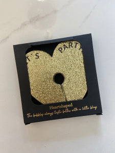 Stettdekor gull glitter hjerte "Let`s Party"