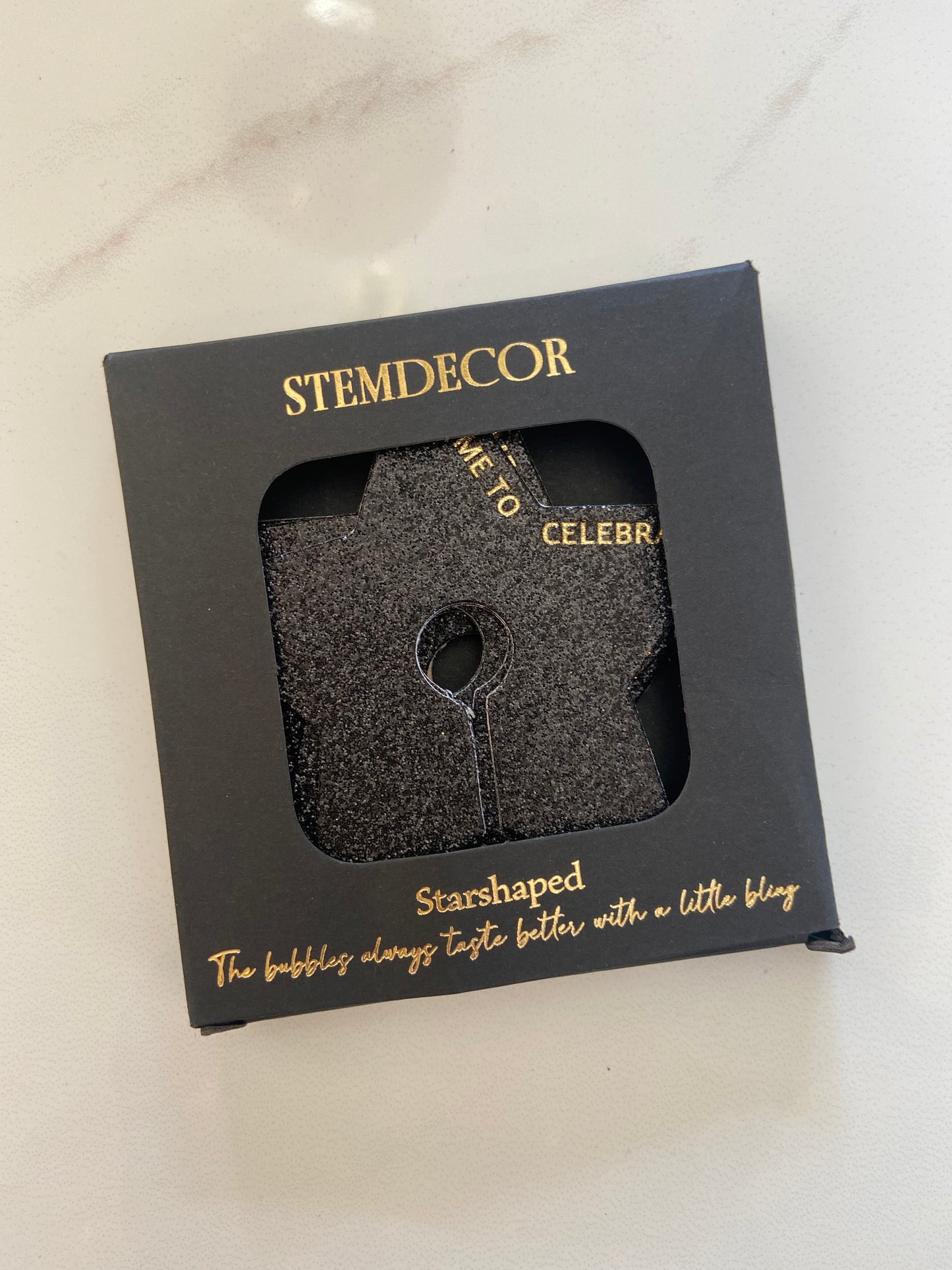 Stettdekor sort glitter stjerne "Time to Celebrate"