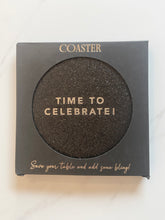 Last inn bildet i Galleri-visningsprogrammet, Coaster sort glitter &quot;Time to celebrate&quot;
