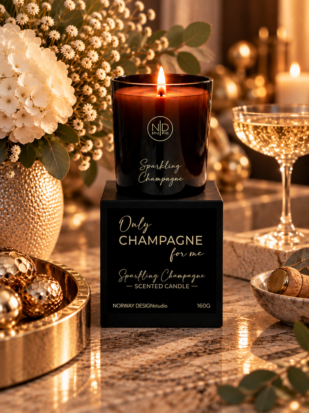 Duftlys – Only Champagne for me – Sparkling Champagne
