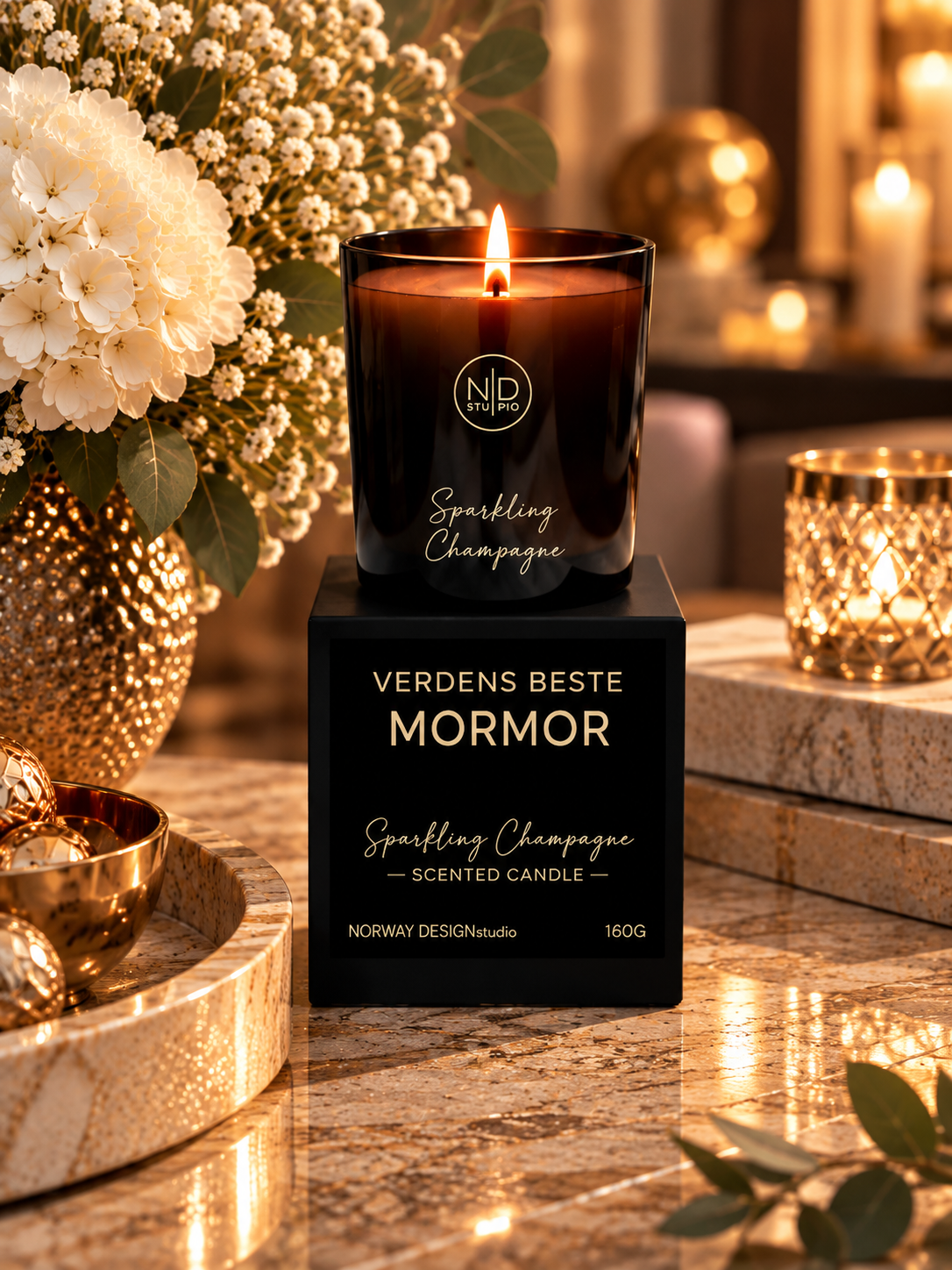 Duftlys – Verdens beste mormor – Sparkling Champagne