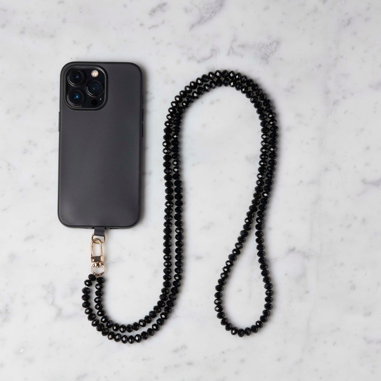 Mobilstropp - Glassperler lang sort