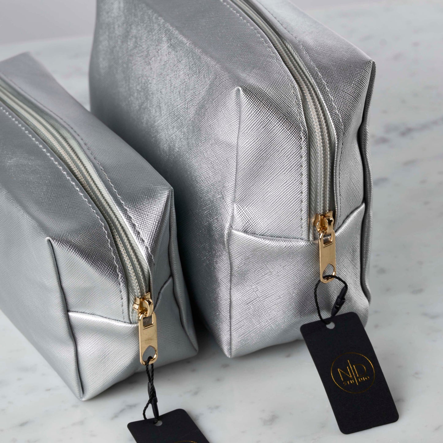 Make-up bag, liten - sølv