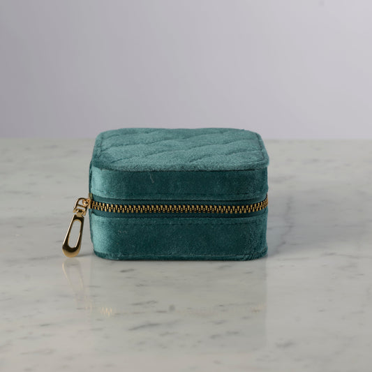 Smykkeskrin velour - firkantet, grønt