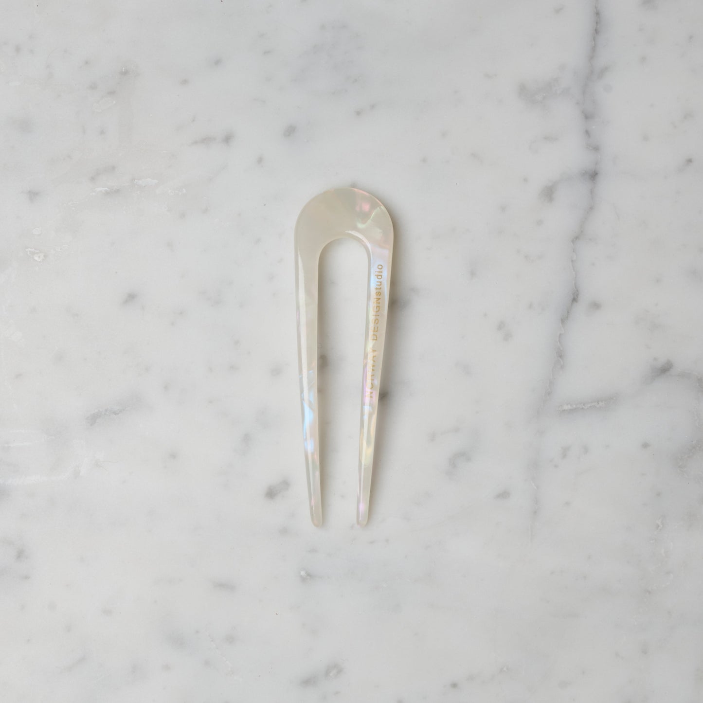 Hårpinne dobbel - liten- Pearl