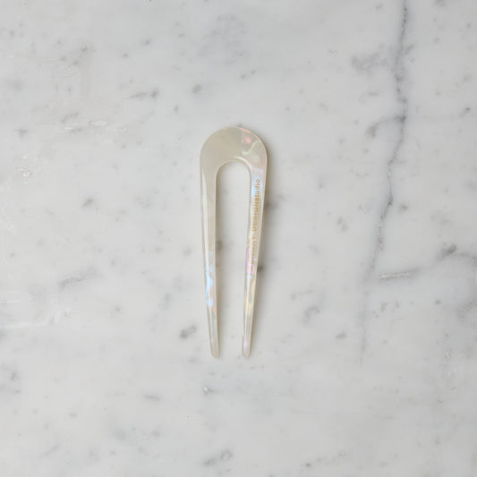 Hårpinne dobbel - liten- Pearl