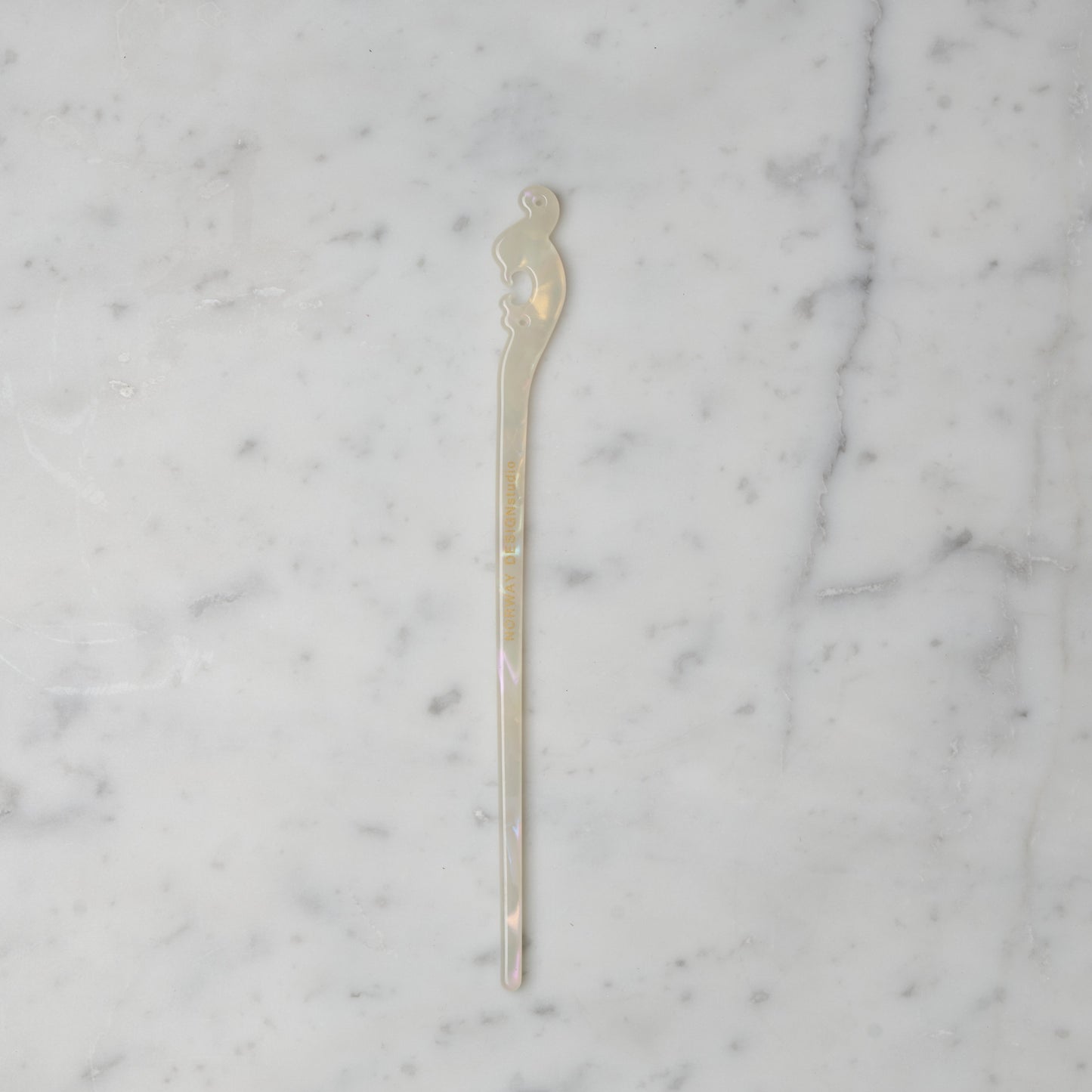 Hårpinne enkel -  Pearl