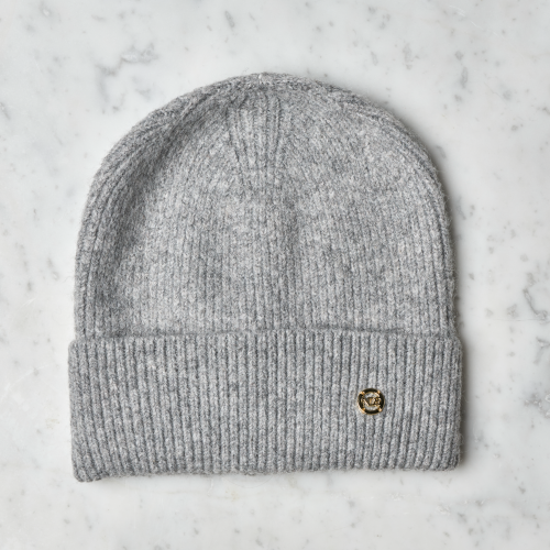 Strikket lue, Grå melert