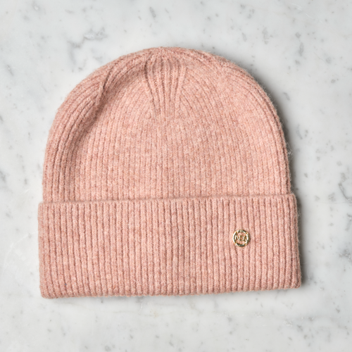 Strikket lue, Rosa melert