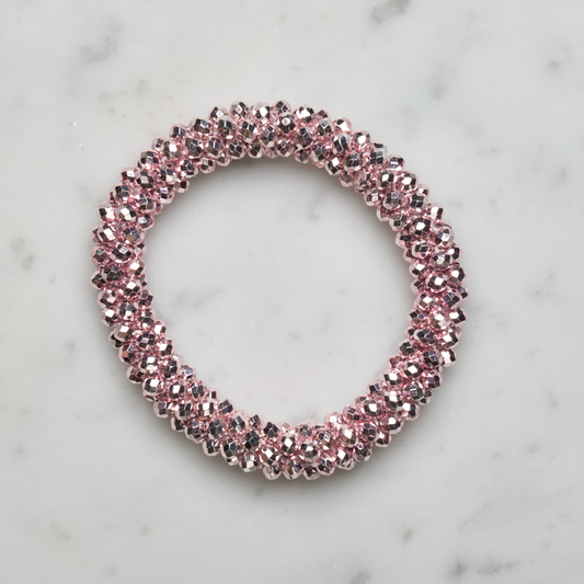 Glitter Hårstrikk - Rosa