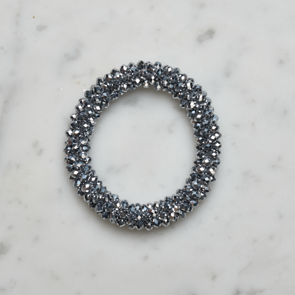 Glitter Hårstrikk - Stål