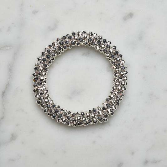 Glitter Hårstrikk - Sølv