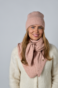 Strikket trekantskjerf, Rosa melert