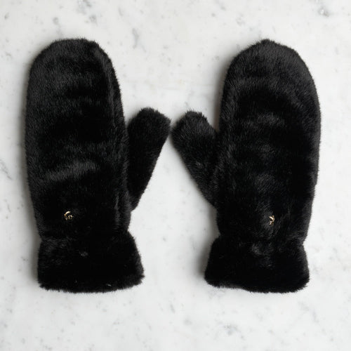 Fuskepels votter, sort