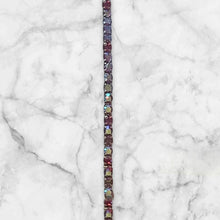 Last inn bildet i Galleri-visningsprogrammet, Elastisk armbånd med zirkonstener - Mørk rosa, multifargende stener, Gull
