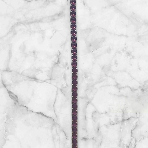 Elastisk armbånd med zirkonstener - Mørk Rosa stener, Gull