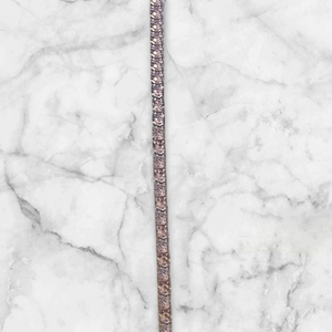 Elastisk armbånd med zirkonstener - Lys Rosa stener, Gull