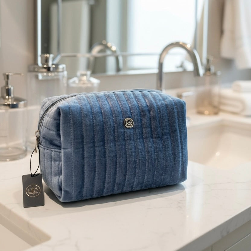 Make-up bag Velur - Blå