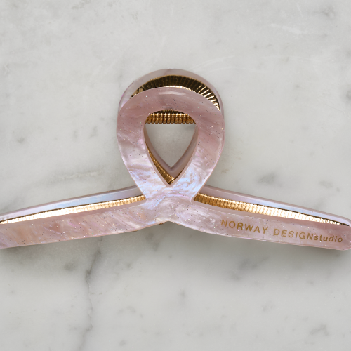 Hårklype med gull- Pink