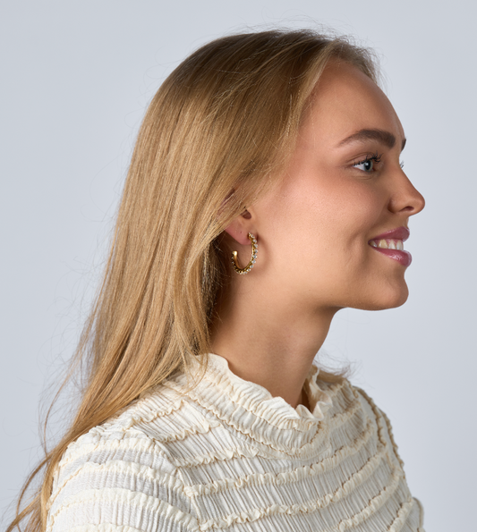 Øredobber - Ringer zirkoner store, gull