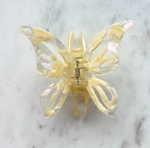 Hårklype - Butterfly - Gul