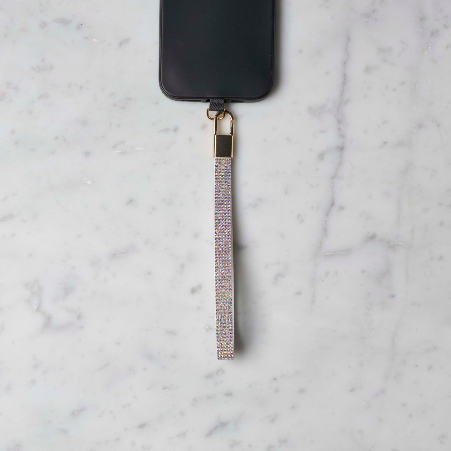 Mobilstropp - Glitter sølv, kort