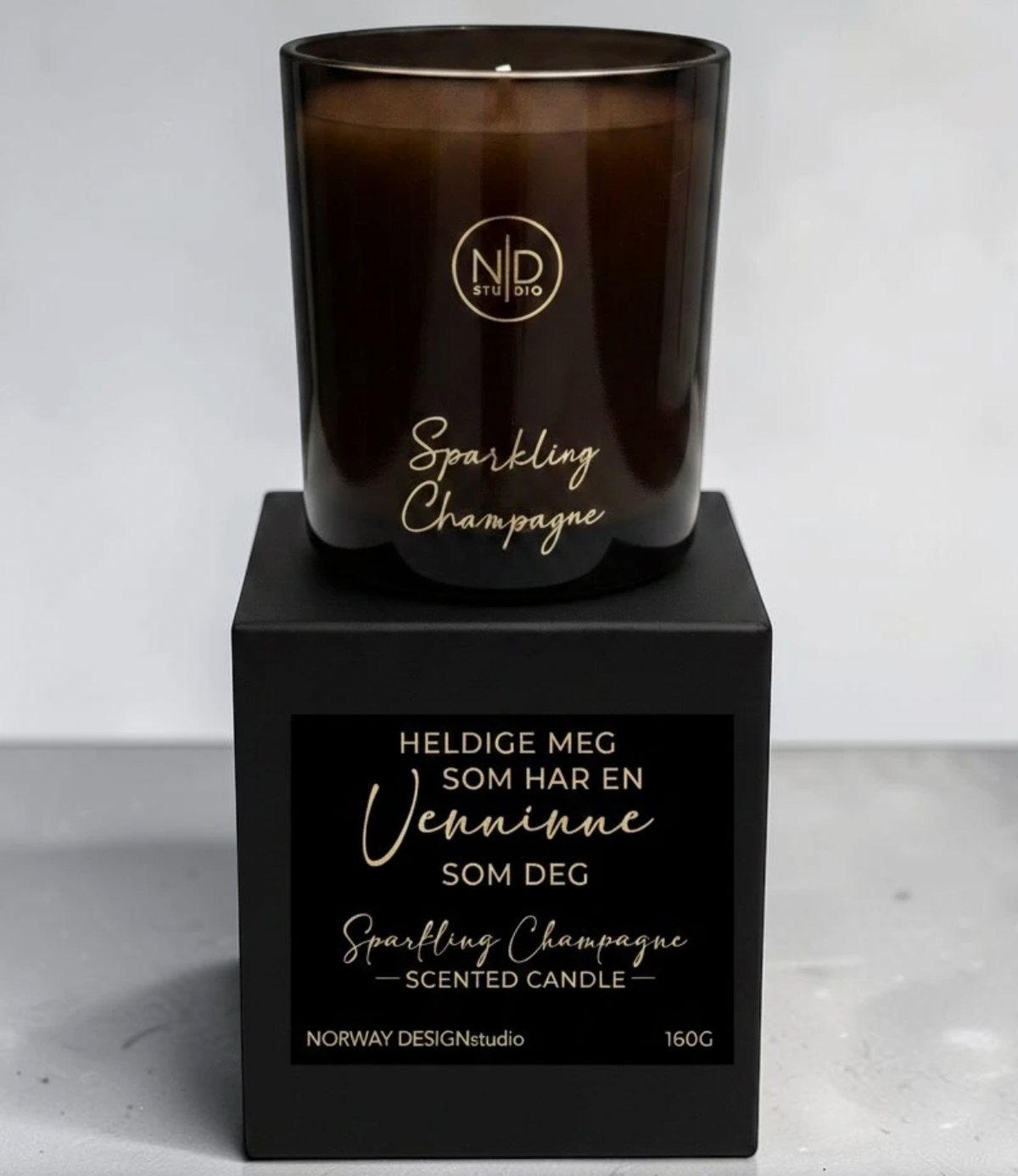 Duftlys – Heldige meg som har en venninne som deg – Sparkling Champagne