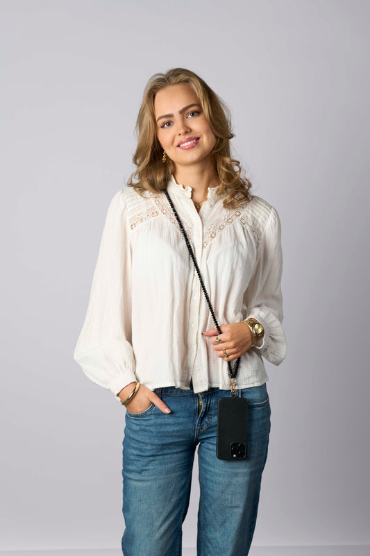 Mobilstropp - Glassperler lang sort