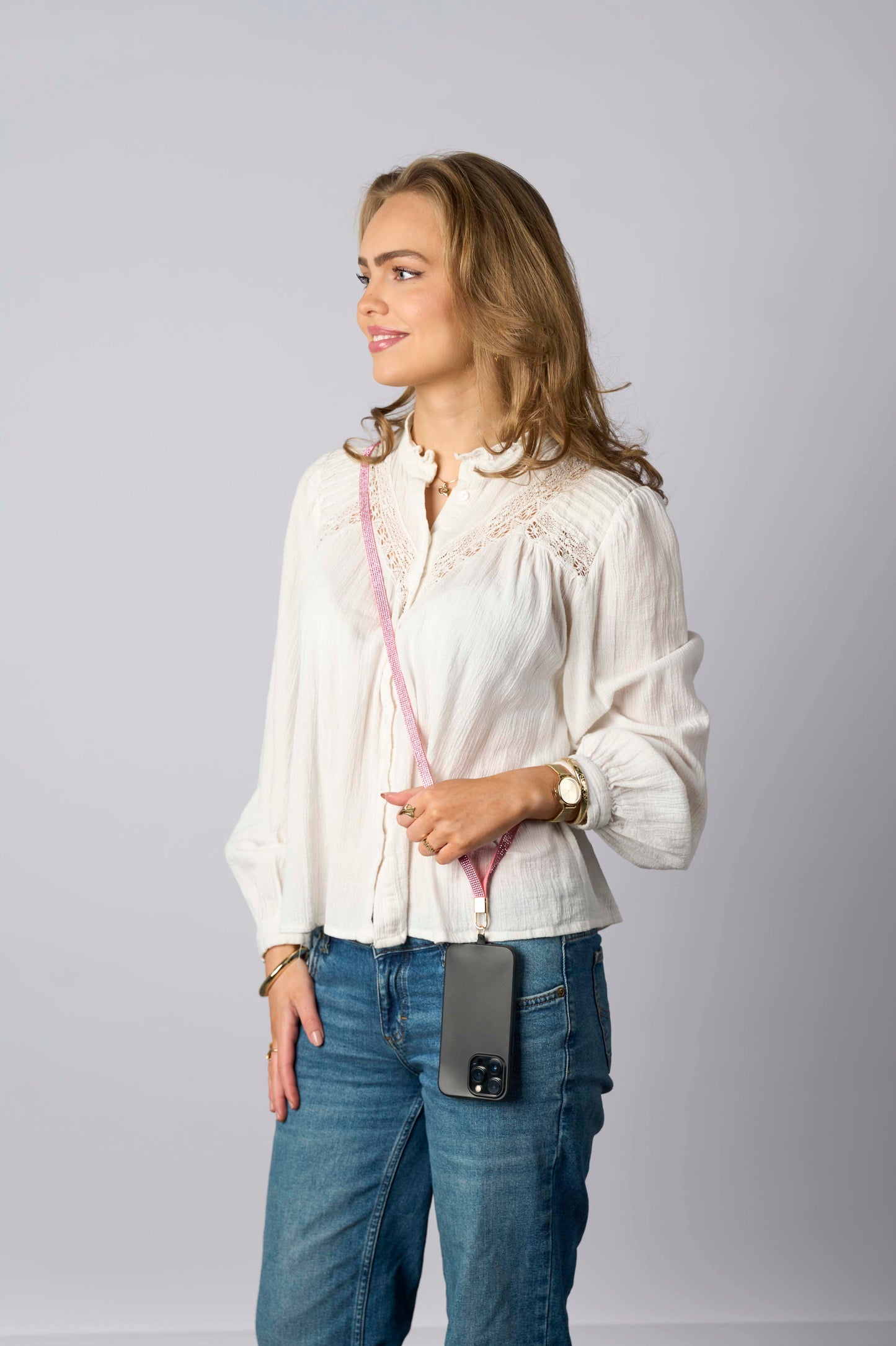 Mobilstropp - Glitter rosa, lang