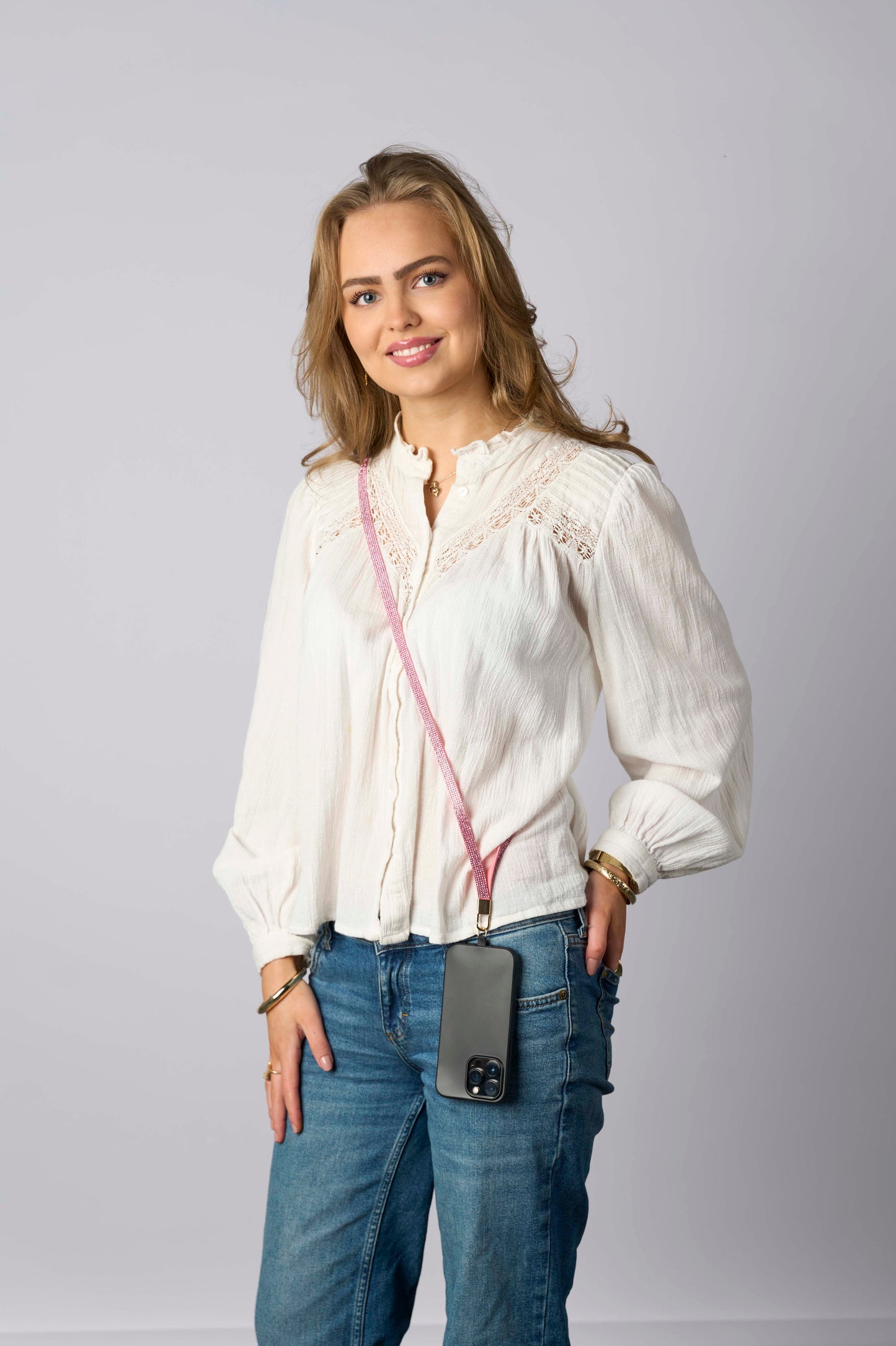 Mobilstropp - Glitter rosa, lang