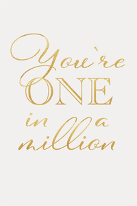 Gratulasjonskort "One in a million"
