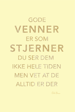Last inn bildet i Galleri-visningsprogrammet, Gratulasjonskort &quot;Venner er som stjerner..&quot;
