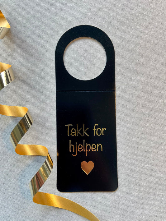 Flaskekort "Takk for hjelpen"