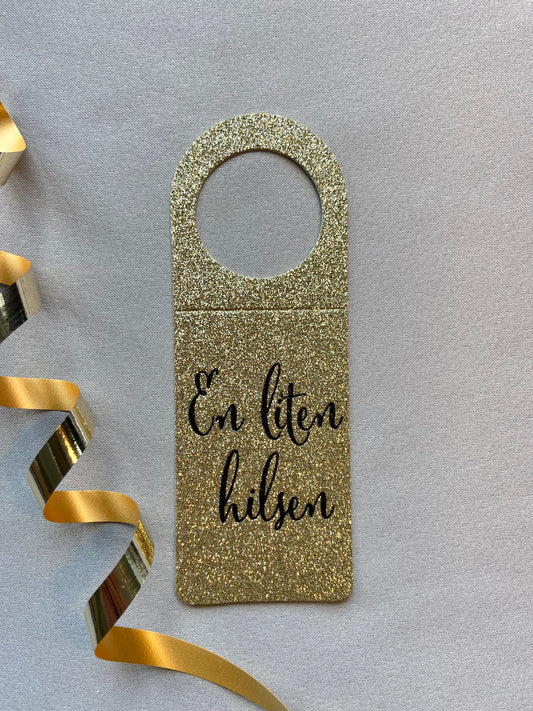 Flaskekort "En liten hilsen"