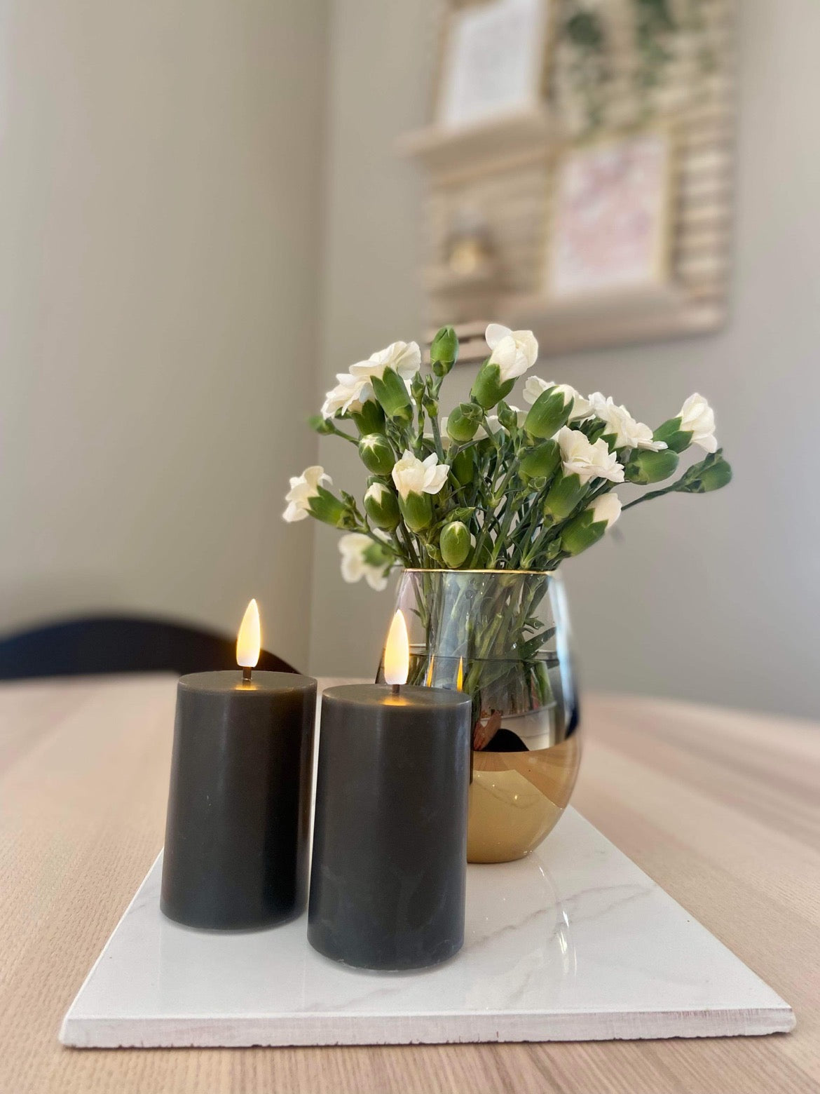 Naturtro LED-kubbelys, mørk grå 5 x 7,5 cm