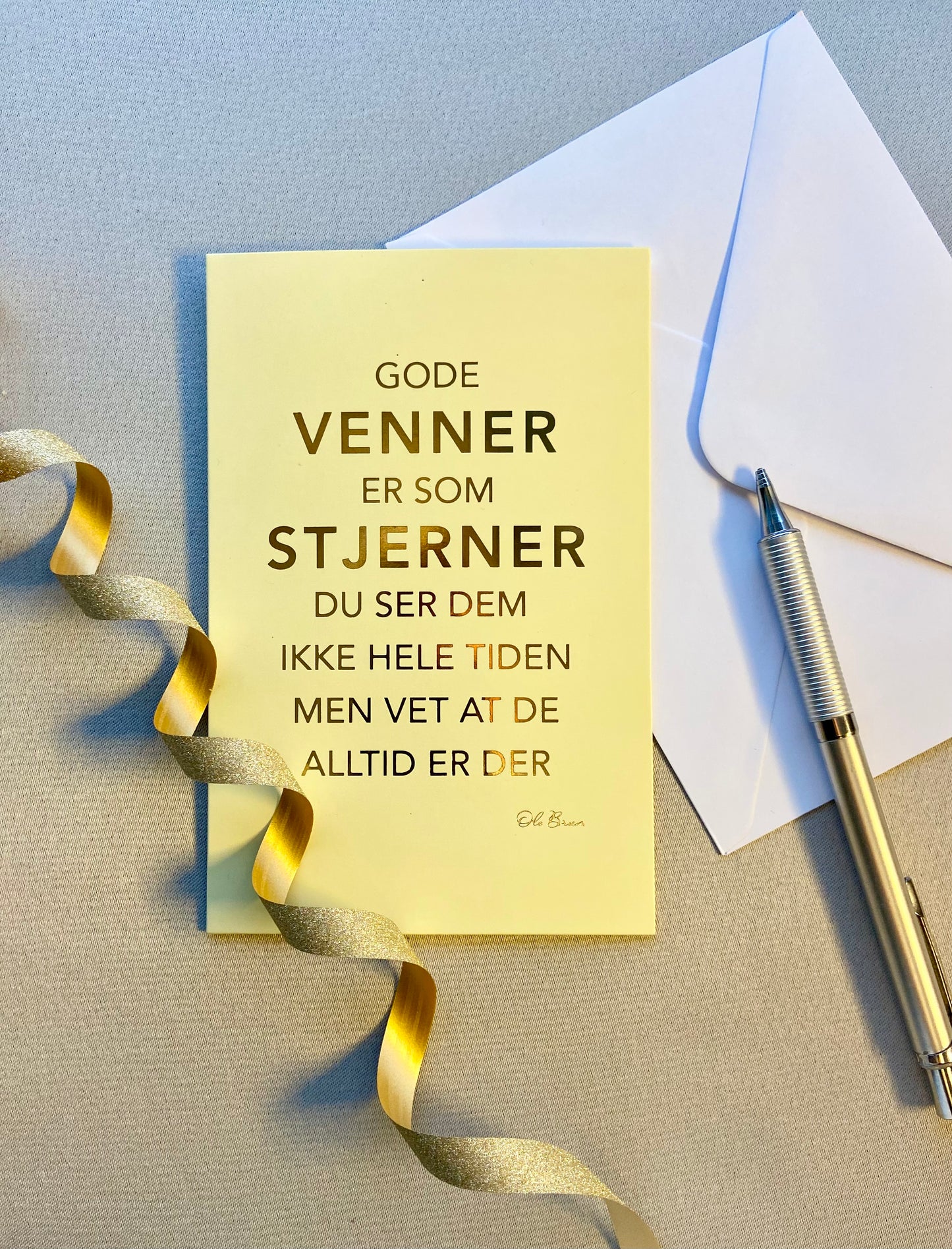 Gratulasjonskort "Venner er som stjerner.."