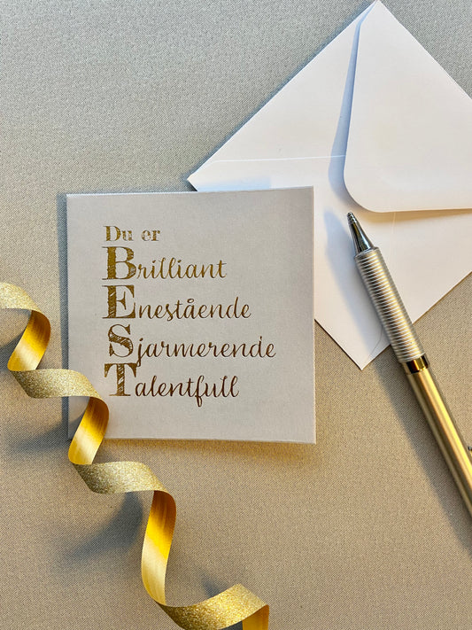 Gratulasjonskort "Du er best"