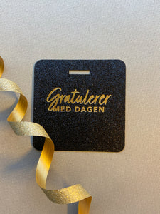 Glittertag "Gratulerer med dagen"