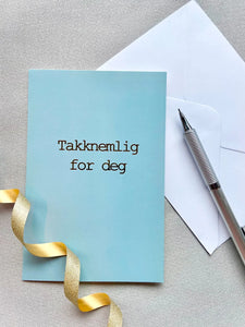 Gratulasjonskort "Takknemlig for deg"