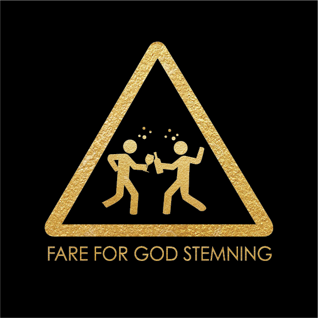 3-lags sort serviett med gull tekst - Fare for god stemning